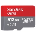 Memoria Flash Sandisk Ultra, 512GB MicroSDXC UHS-I Clase 10 Con Adaptador