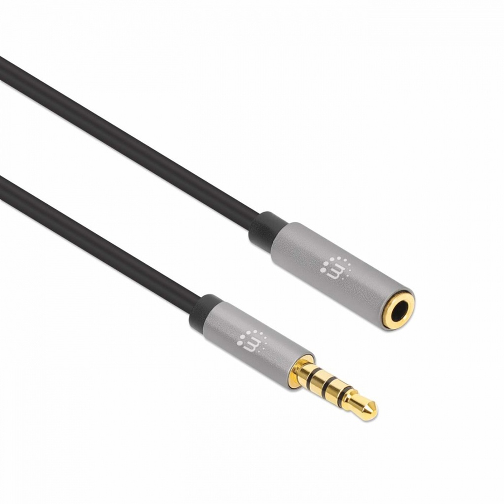 Cable Extensión Auxiliar Manhattan 356039 3.5mm Macho - 3.5mm Hembra 2 Metros