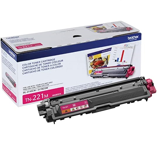 Cartucho Tóner Brother TN-221M Magenta 1,400 Páginas