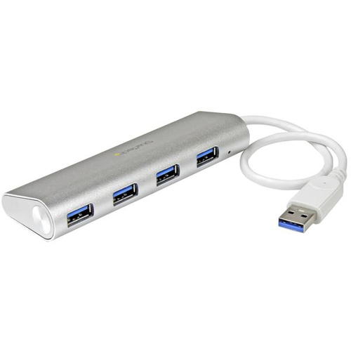 Hub Portátil USB StarTech USB A 3.0 de 4 Puertos con Cable Incorporado
