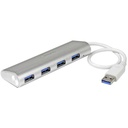 Hub Portátil USB StarTech USB A 3.0 de 4 Puertos con Cable Incorporado