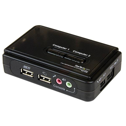 Juego conmutador kvm 2 puertos todo incluido - usb - audio y video vga - 2x usb a hembra - 2x mini usb b hembra - hd15 macho - s