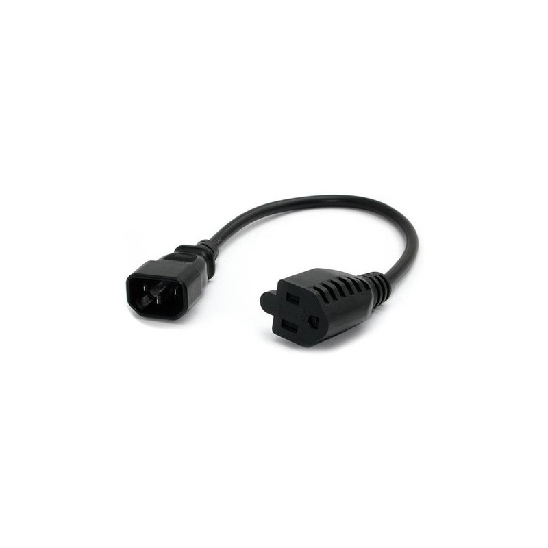 Cable de 30cm de alimentación iec 320 en 60320 c14 a nema 5-15r para computadora - cable de poder para pc - startech.com mod. pa