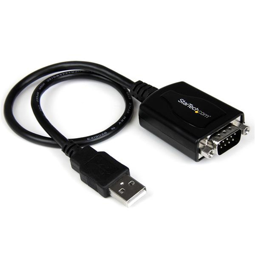 Cable profesional de 30 cm usb a puerto serie serial rs232 con retención del puerto com - 1x db9 macho - 1x usb a macho - startec