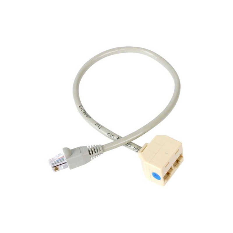 Cable Adaptador Multiplicador Divisor Splitter RJ-45 2 - 1 Ethernet