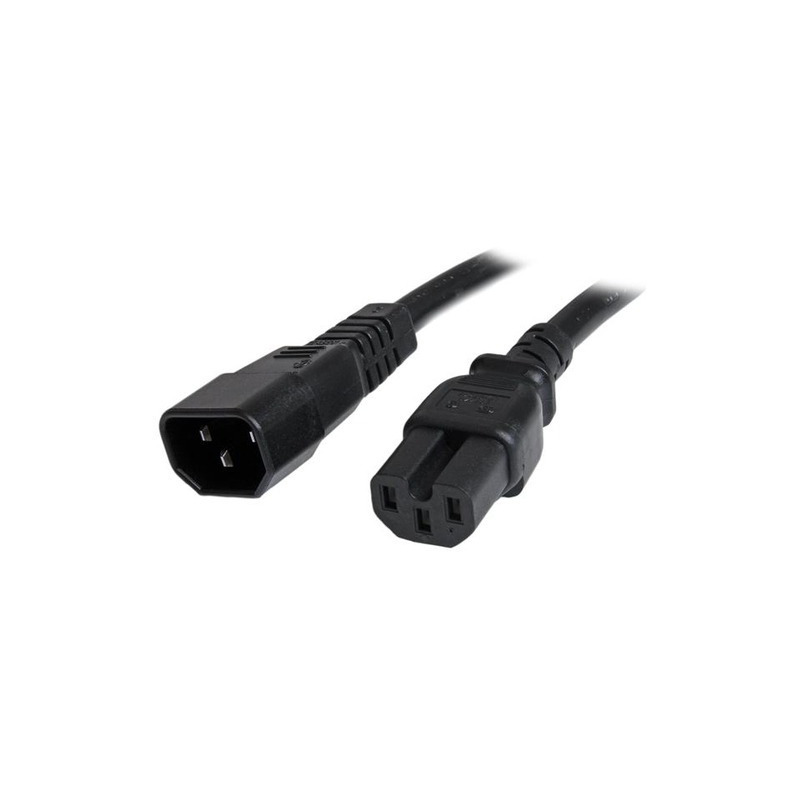 Cable 1.8m 14 awg adaptador jumper bridge iec c14 a iec c15 para servidor ups - startech.com mod. pxtc14c156