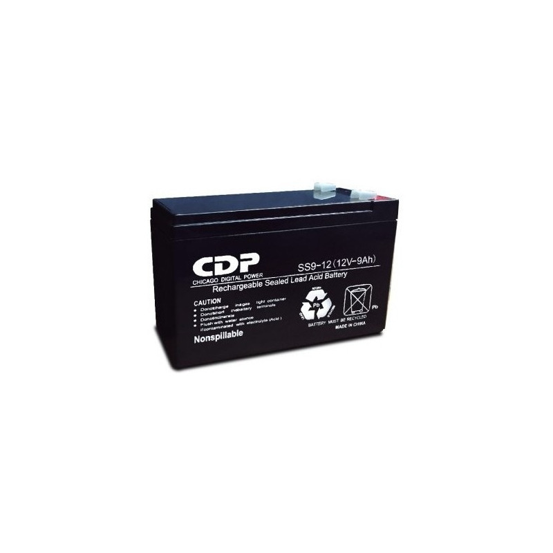 Batería cdp modelo slb 12-9 de 12 volt 9 amperes sellada libre de mantenimiento, tecnologia (vrla), no derramable
