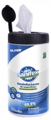 Toallas 50 pzs desinfectantes silimex - blanco
