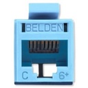 Conector modular jack rj45 cat6 revconnect belden rv6mjkutb-s1 estilo keyconnect azul compatible con faceplate ax102660,ax102655