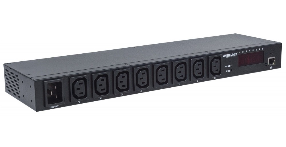 PDU Intellinet Para Rack 19" 16 A 110-240V 8 Contactos