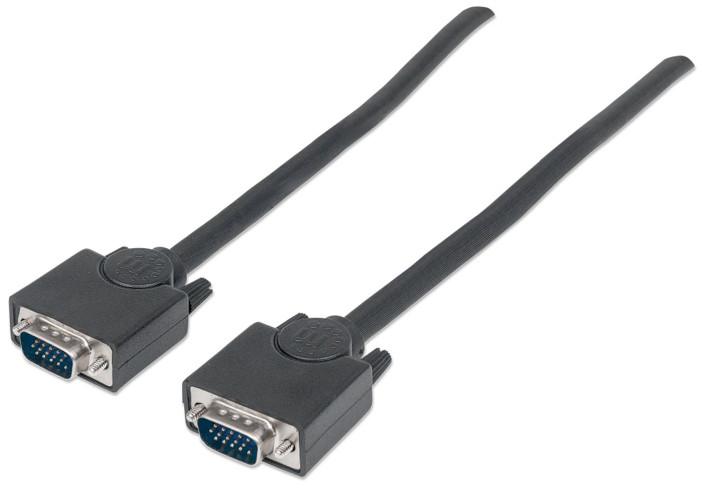 Cable para Monitor SVGA 8mm Manhattan VGA D-Sub Macho a VGA D-Sub Macho 3 Metros
