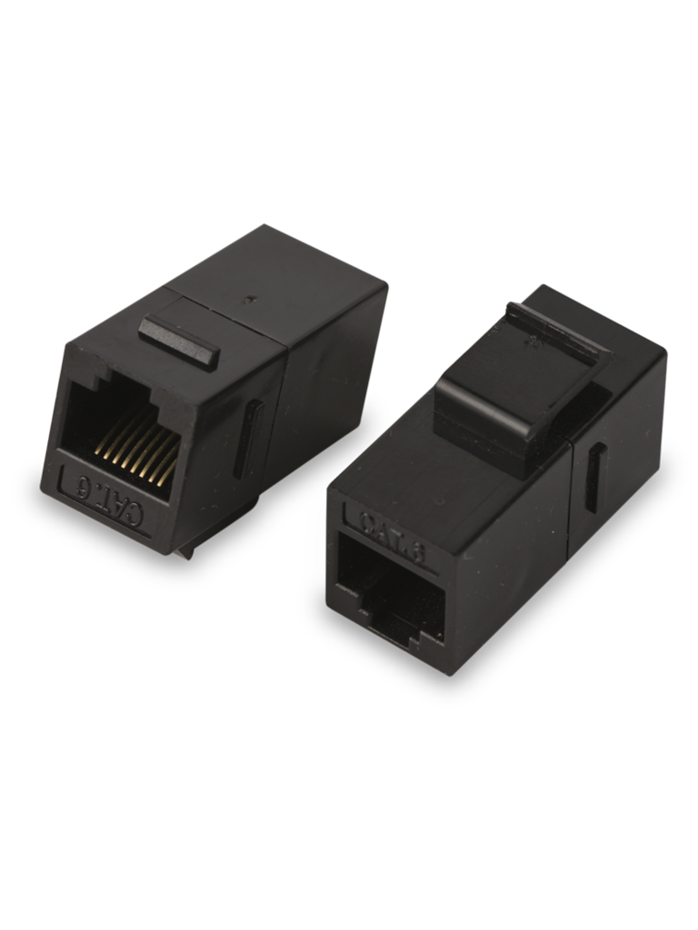 Cople rj45 saxxon, rj45 hembra a rj45 hembra, cat 6, color negro, (m226)