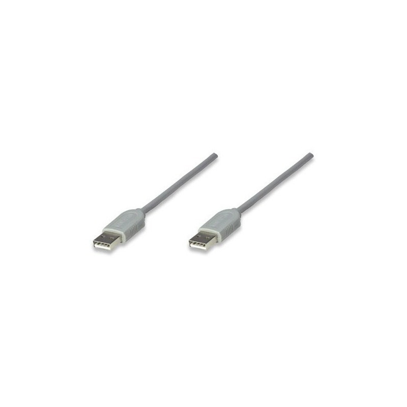 Cable manhattan usb a-a 1.8m gris 317887