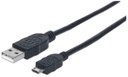 Cable usb manhattan v2 a-micro b  pvc 1.0m negro 307161