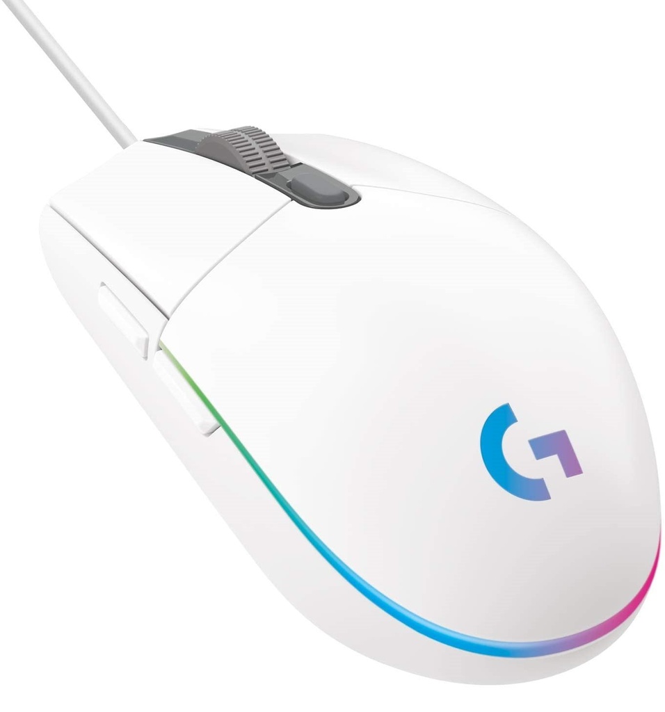 Mouse Gamer Logitech Óptico G203 LightSync Alámbrico USB 8000DPI Blanco