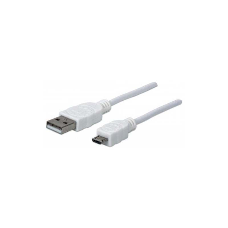 Cable USB 2.0 Manhattan 323987 USB Tipo A Macho - Micro B Macho 1 Metro