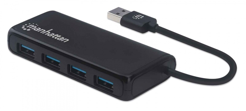 Conector Múltiple de 4 Puertos USB Manhattan 164900 Tipo A