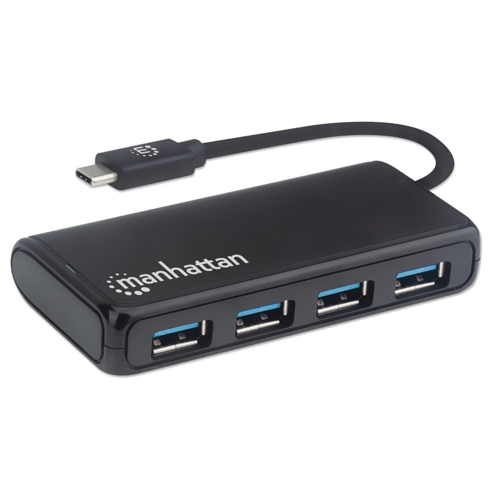 Hub USB Manhattan USB C 3.2 Macho - 4x USB 3.2 Hembra 5000 Mbit/s