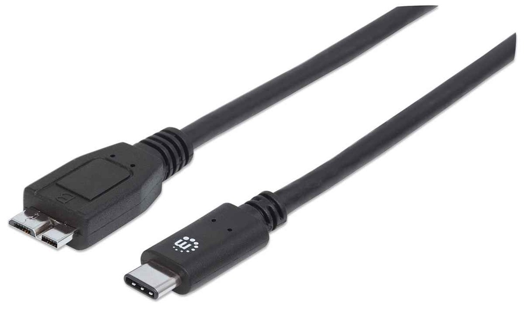 Cable usb-c manhattan cm-micro b v3 1.0m negro 3amp 353397