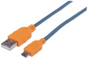 Cable manhattan usb 2.0 a - micro b 1.0m azul/naranja 394024