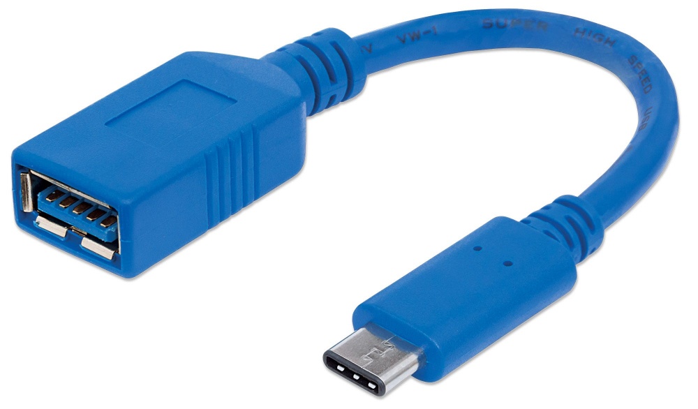 Cable USB Manhattan 353540 USB C Macho - USB A Hembra 15 cm