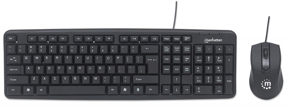Teclado y mouse manhattan alambrico usb 178464