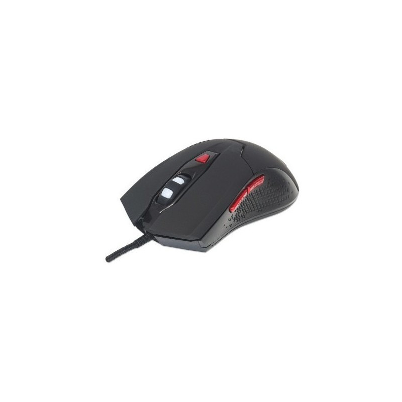 Mouse optico gaming negro dpi ajustables luz led manhattan 176071