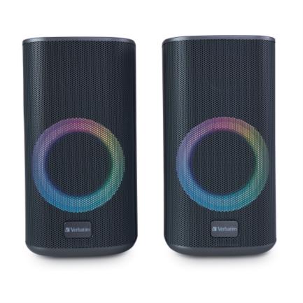 Altavoces de escritorio verbatim rgb estéreo para juego color negro