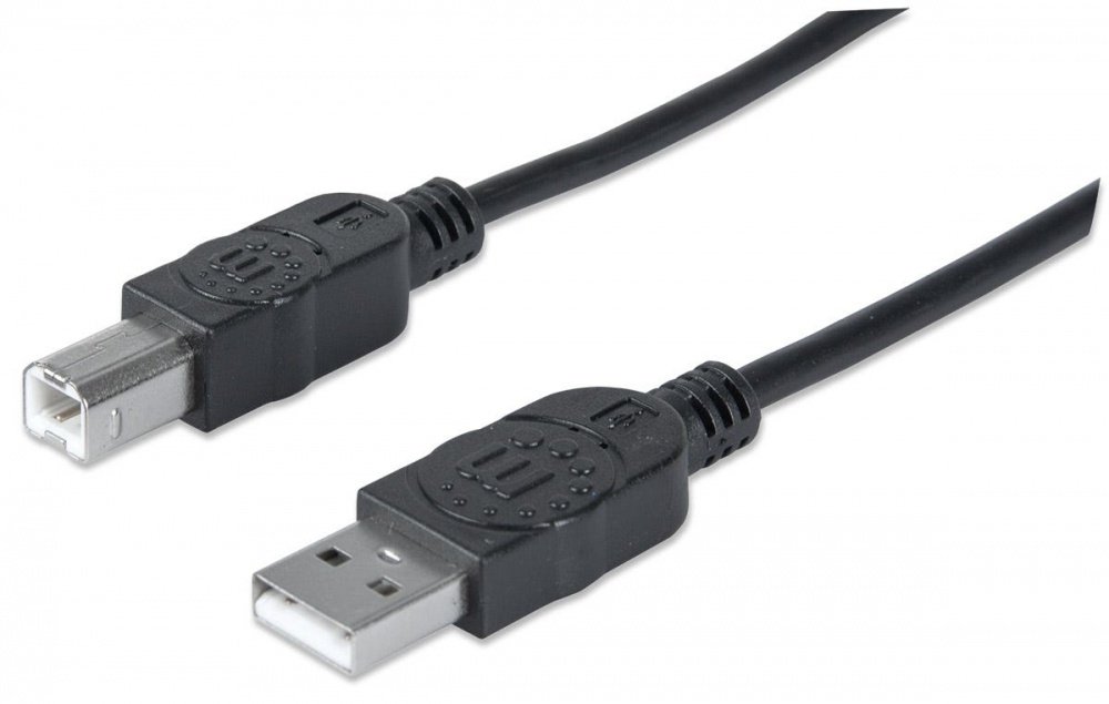 Cable Manhattan para Dispositivos USB de Alta Velocidad USB 2.0 A - USB 2.0 B 3 Mts