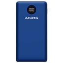 Cargador portatil (power bank) adata azul p20000qcd, capacidad 20000 mah, interfaz 1xusb-c, 2xusb 2.0, soporta 3 dispositivos, a