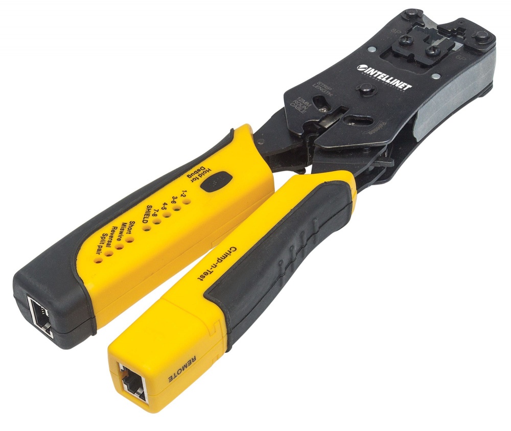 Pinza crimpeadora intellinet universal y probador de cables 780124