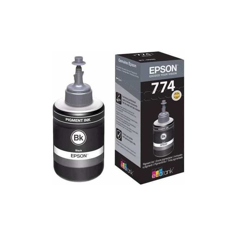 Botella epson ecotank t774 nego pigmento serie m 140m (t774120-al)