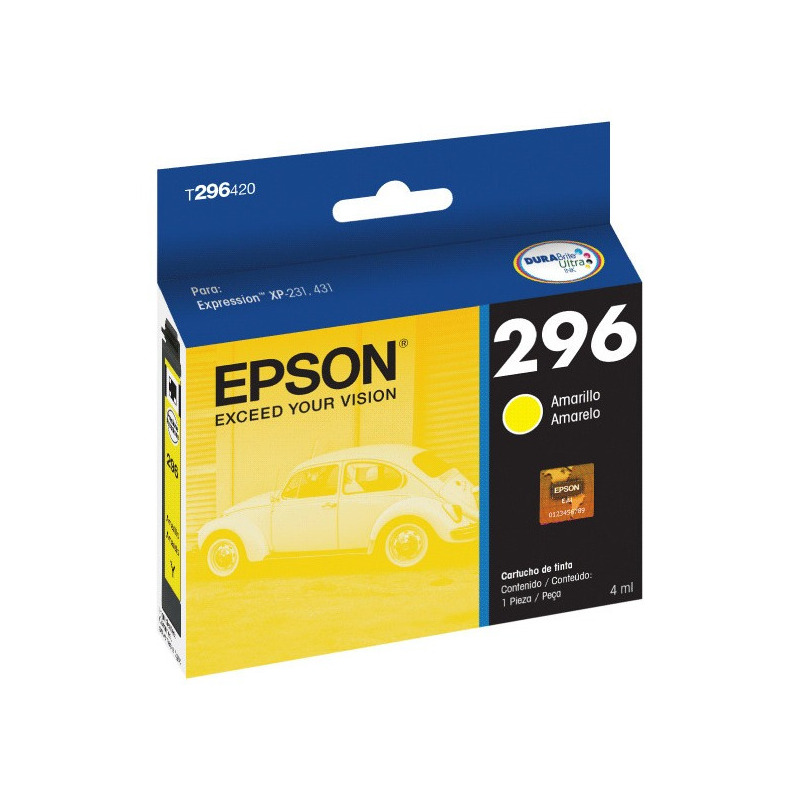 Cartucho epson t296 amarillo xp-431/xp-231 4ml (t296420-al)