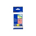 Cinta brother tze441 laminada texto negro sobre fondo rojo 18mmx8m pt300/310b/330/530