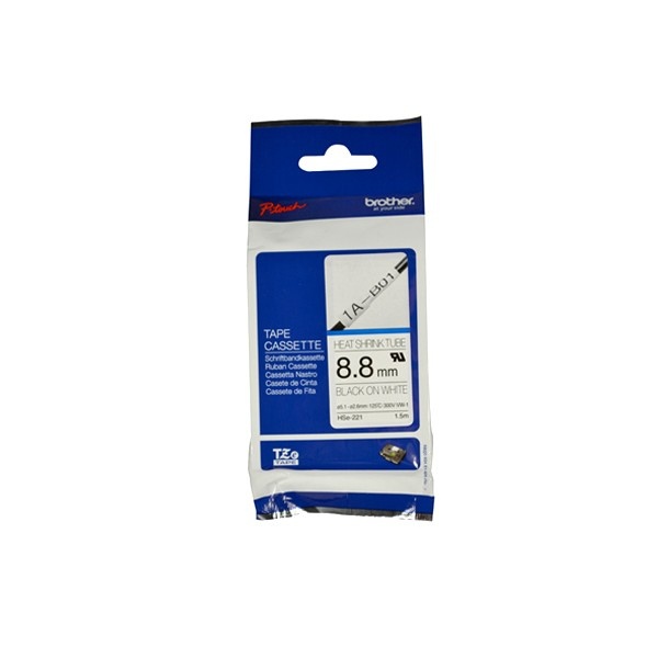 Cinta brother hse221 termorretráctil texto negro sobre fondo 8.8mmx1.5m