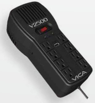 Regulador VICA MOD V2500 2500VA 1500W 3 Pasos de Regulacion 8 Tomas de Corriente