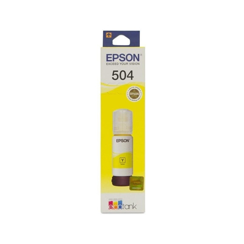 Tinta epson original t504 70ml ecotank l4150/l4160 color amarillo