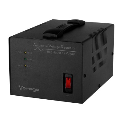 Regulador automatico de voltaje vorago 400, 4 contactos, supresor de picos, 175 joules, 3000va, 1800w, color negro