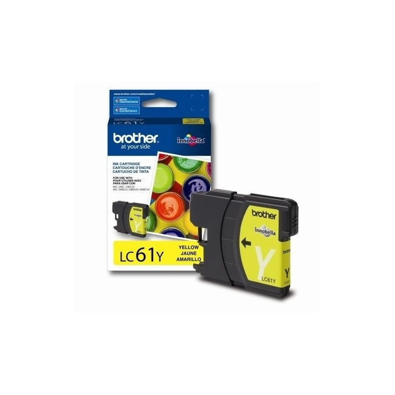 Cartucho Brother Innobella LC61Y Amarillo 325 Páginas DCP-165C DCP-385C DCP-585CW
