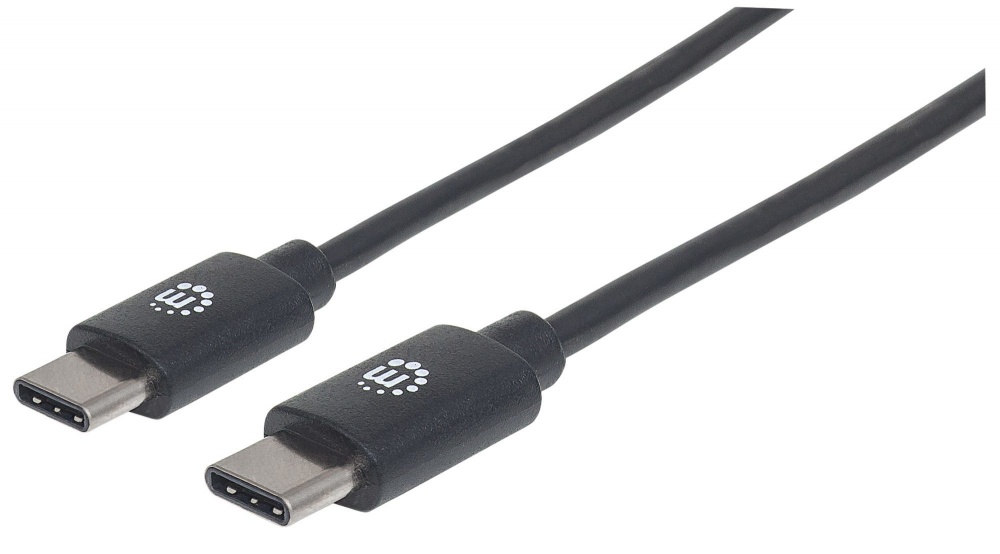 Cable adaptador  usb manhattan 354875, usb tipo-c a usb tipo-c, 2 metros, negro, (354875)