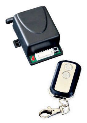 Receptor inalambrico con control remoto axceze ax-rec12 433.92mhz con salida de sirena para avisos de apertura y cierre soporta hasta 29 controles

