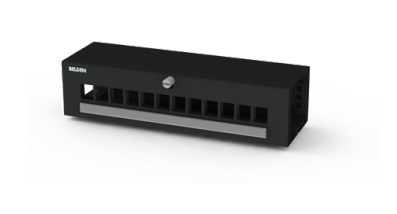 Patch panel modular belden ax107477 cat6a cat6 cat5e 12 puertos (vacio) color negro acepta jacks estilo keyconnect uso interior montaje en pared 