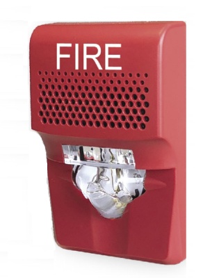 Sirena con estrobo led kidde eg1avrf de 24 vdc 55 ma para pared rojo compatible con los paneles vs1 y vs4 (trabaja con paneles de terceros a 24vdc)