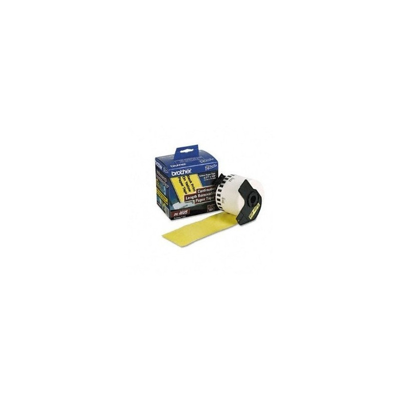 Cinta etiquetadora brother dk4605 continua removible amarilla 62mmx30.4m