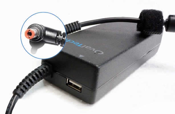 Adaptador para computadora portátil ovaltech 20v/4.5ah c/blister + usb -