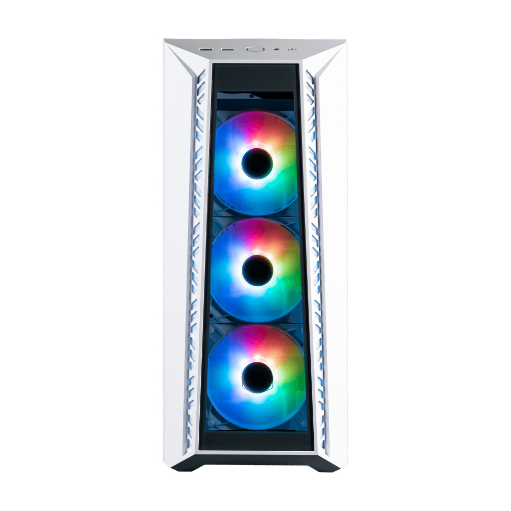 Gabinete cooler master mb520 argb, midi-tower, atx, eatx, micro atx, mini itx, ventana lateral, 4x vent 120mm, blanco