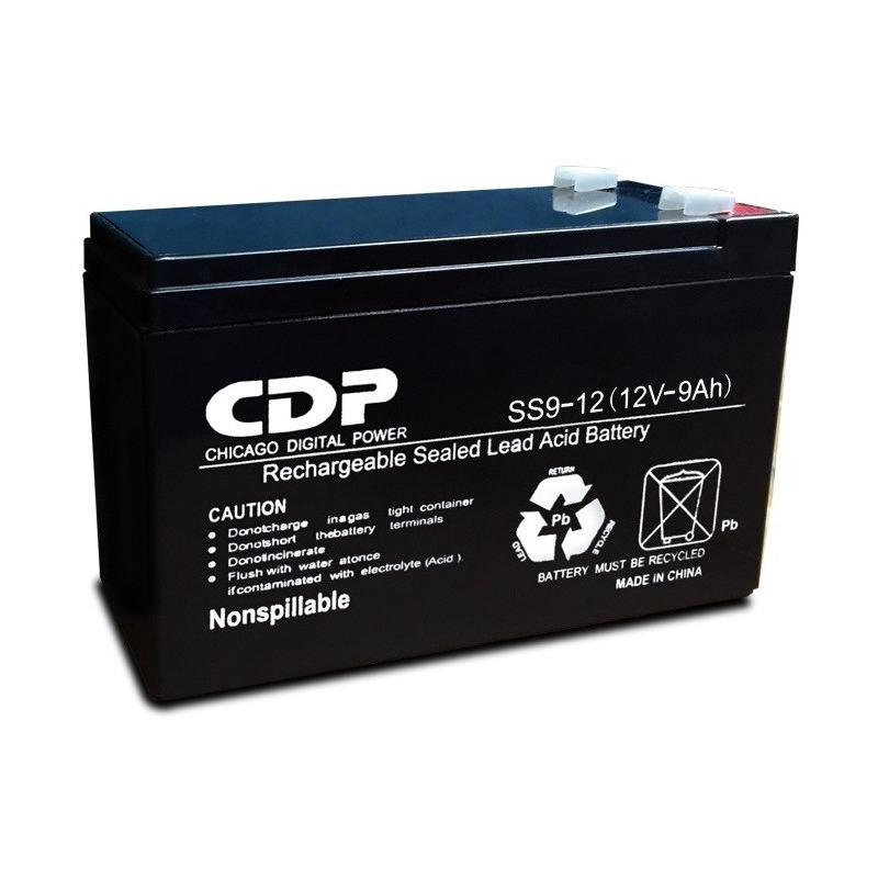Bateria de reemplazo marca cdp 12v 9ah plomo acido libre de mtto