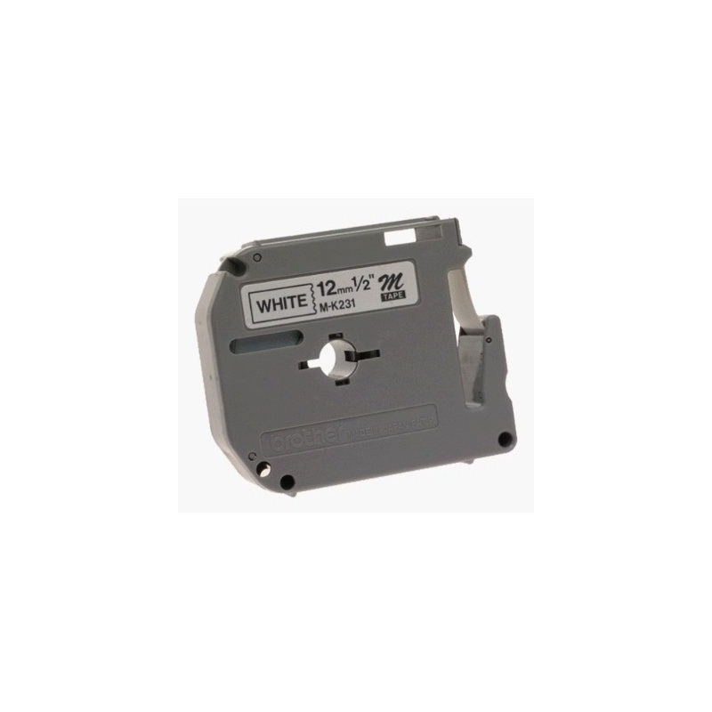 Cartucho de cinta para rotulador negro sobre blanco Mod. M231 12mm x 8 m