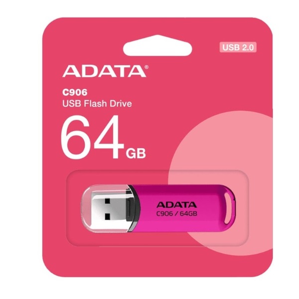 Memoria usb 2.0 de 64gb c906 - diseño clásico y compacta. np. ac906-64g-rpp color rosa