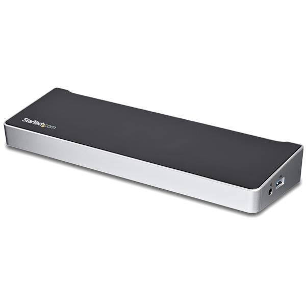 StarTech.com Docking Station DK30CH2DEP USB-C, 2x USB 3.0, 1x HDMI, 2x DisplayPort, 1x RJ-45, Plata/Negro